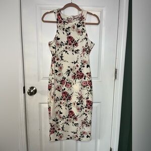 Women’s Love J Multi Color Floral Sleeveless A Line Bodycon Dress LG